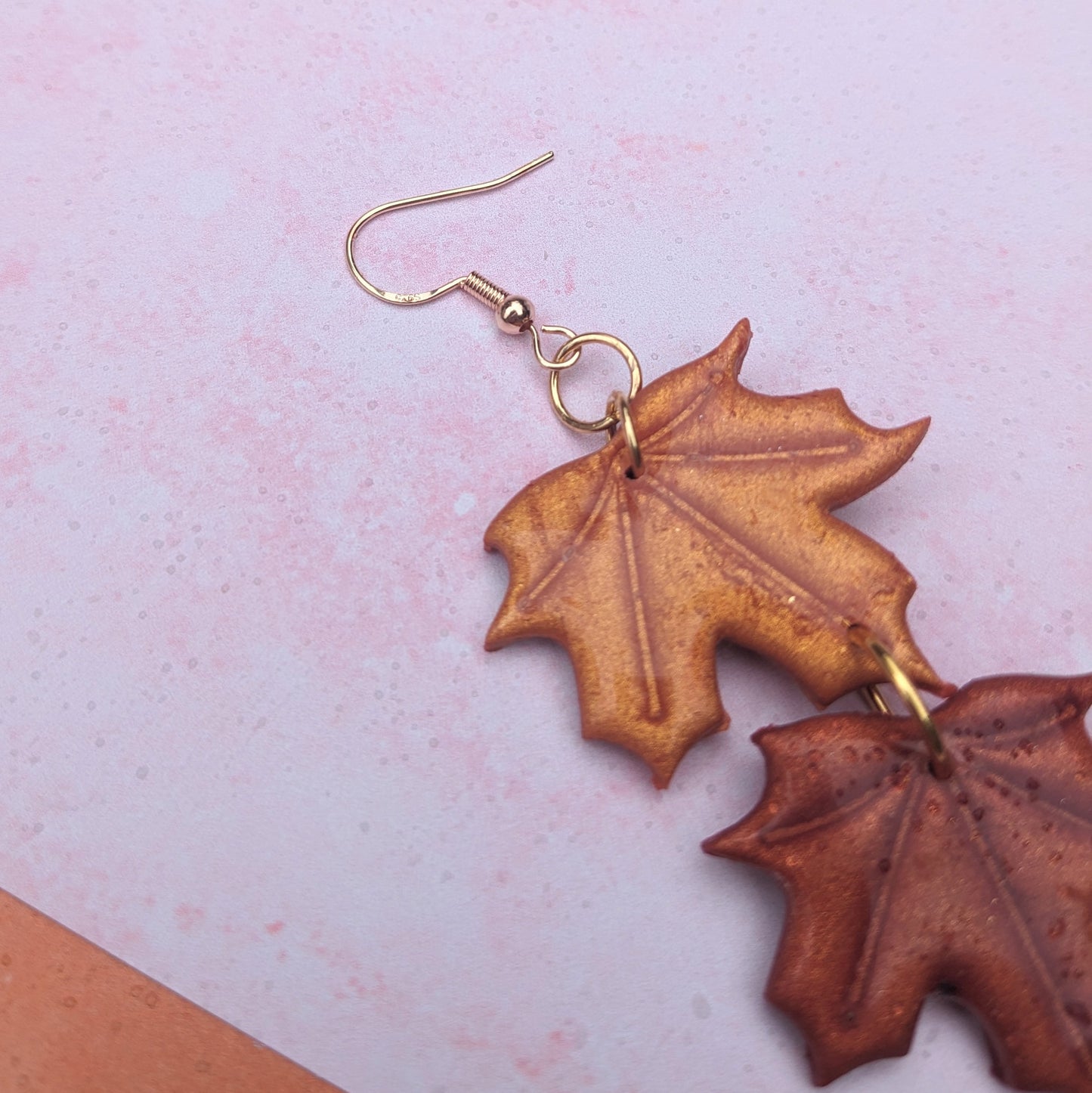 Triple Maple Leaf Stud Drop Earrings