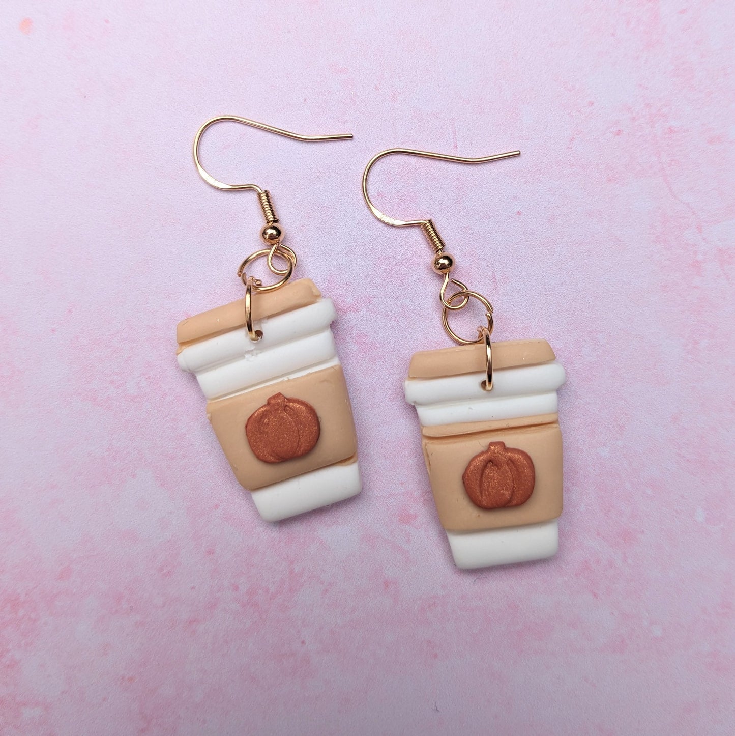 Pumpkin Spice Latte Drop Earrings