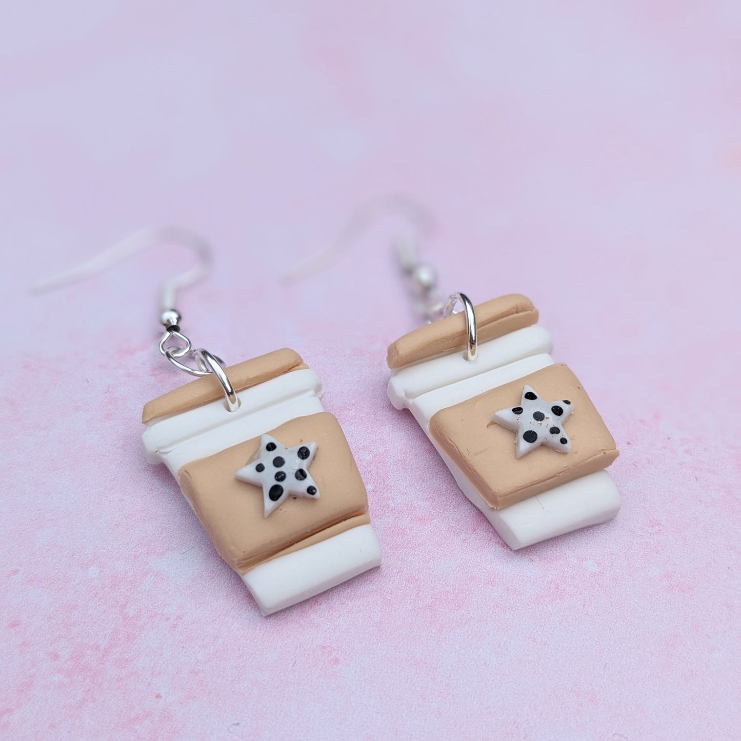 Spotty Star Latte Drop Earrings