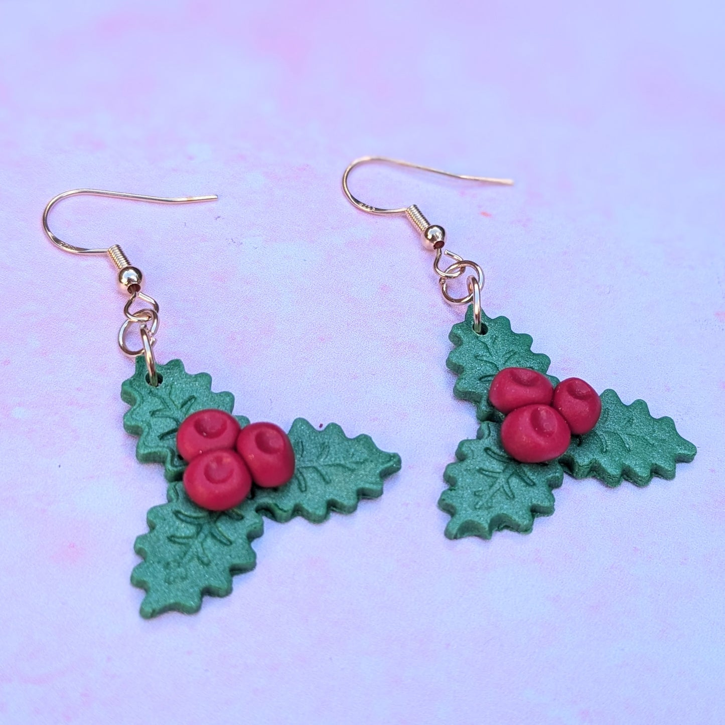 Holly Leaf Drop Earrings