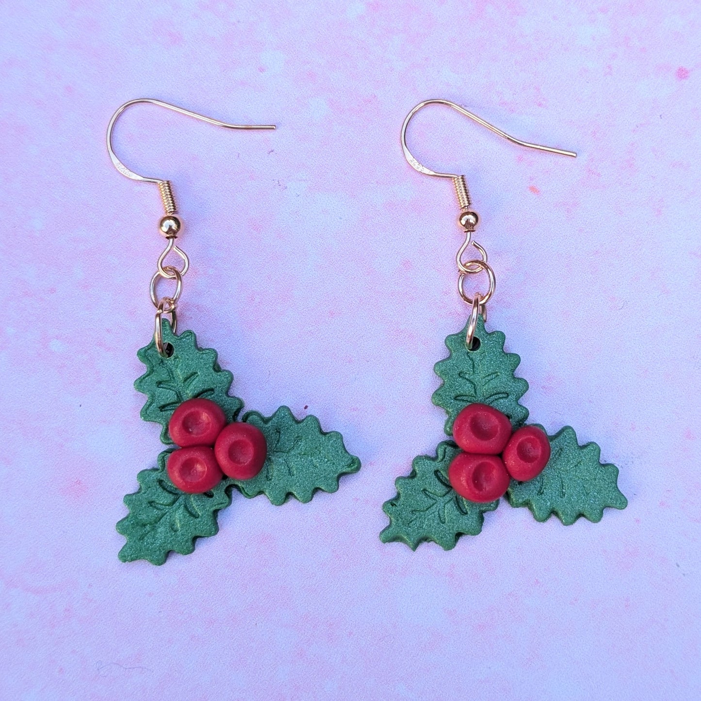 Holly Leaf Drop Earrings