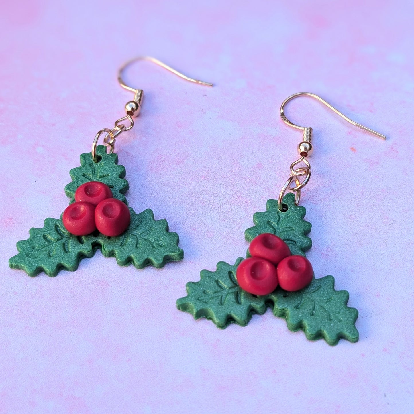 Holly Leaf Drop Earrings