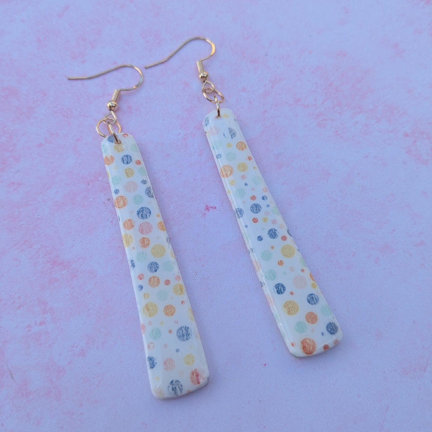 Pastel Spotty Long Earrings