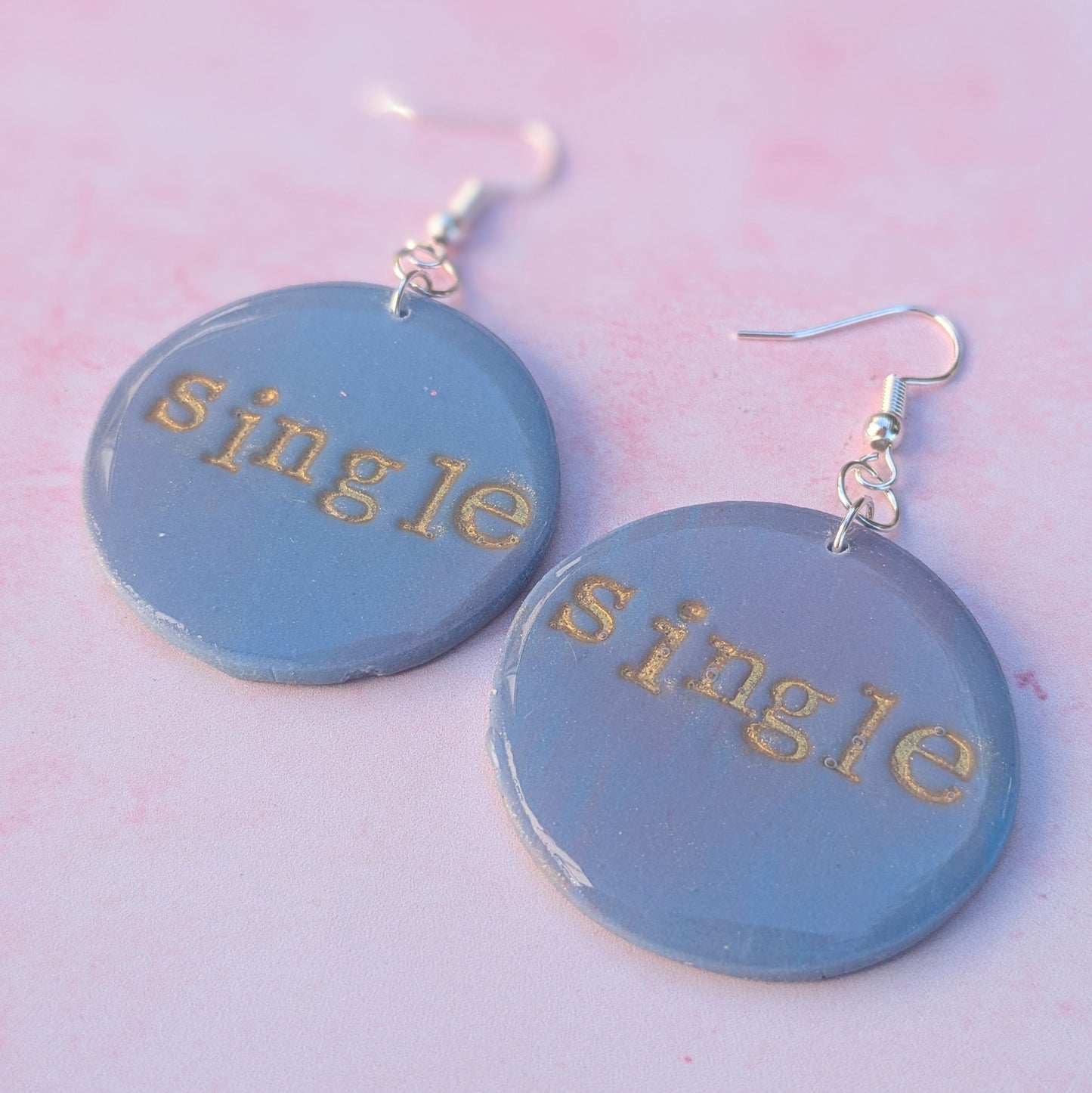 'Single; Blue Drop Earrings