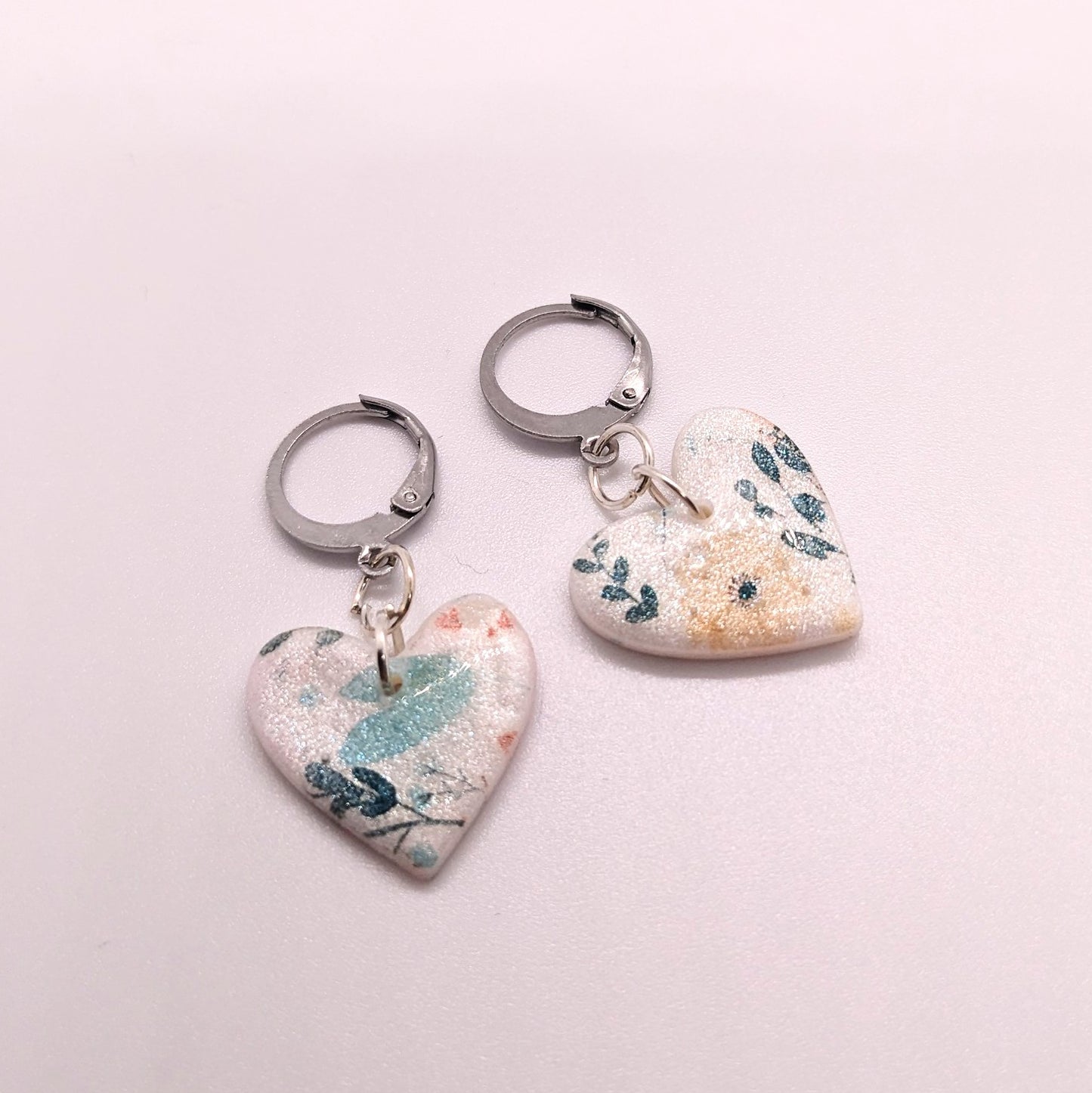 Summer Floral Heart Huggy Earrings