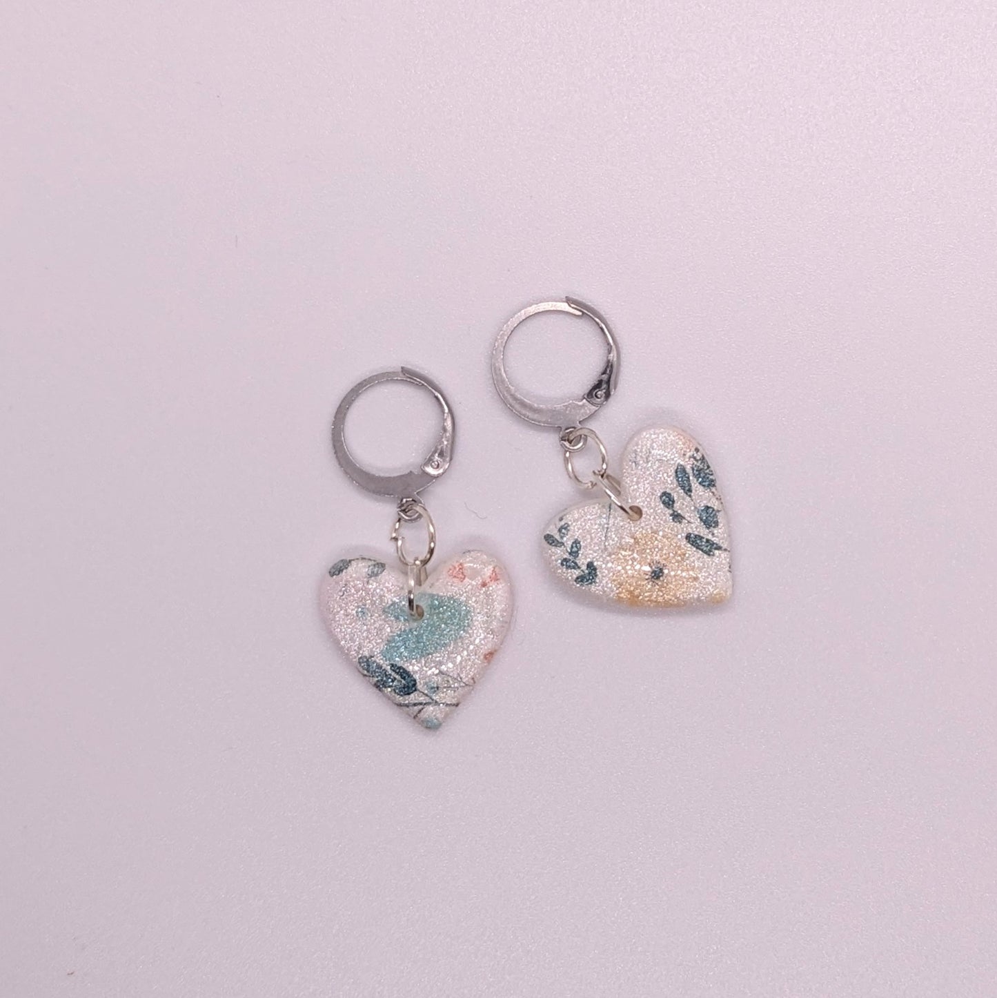 Summer Floral Heart Huggy Earrings