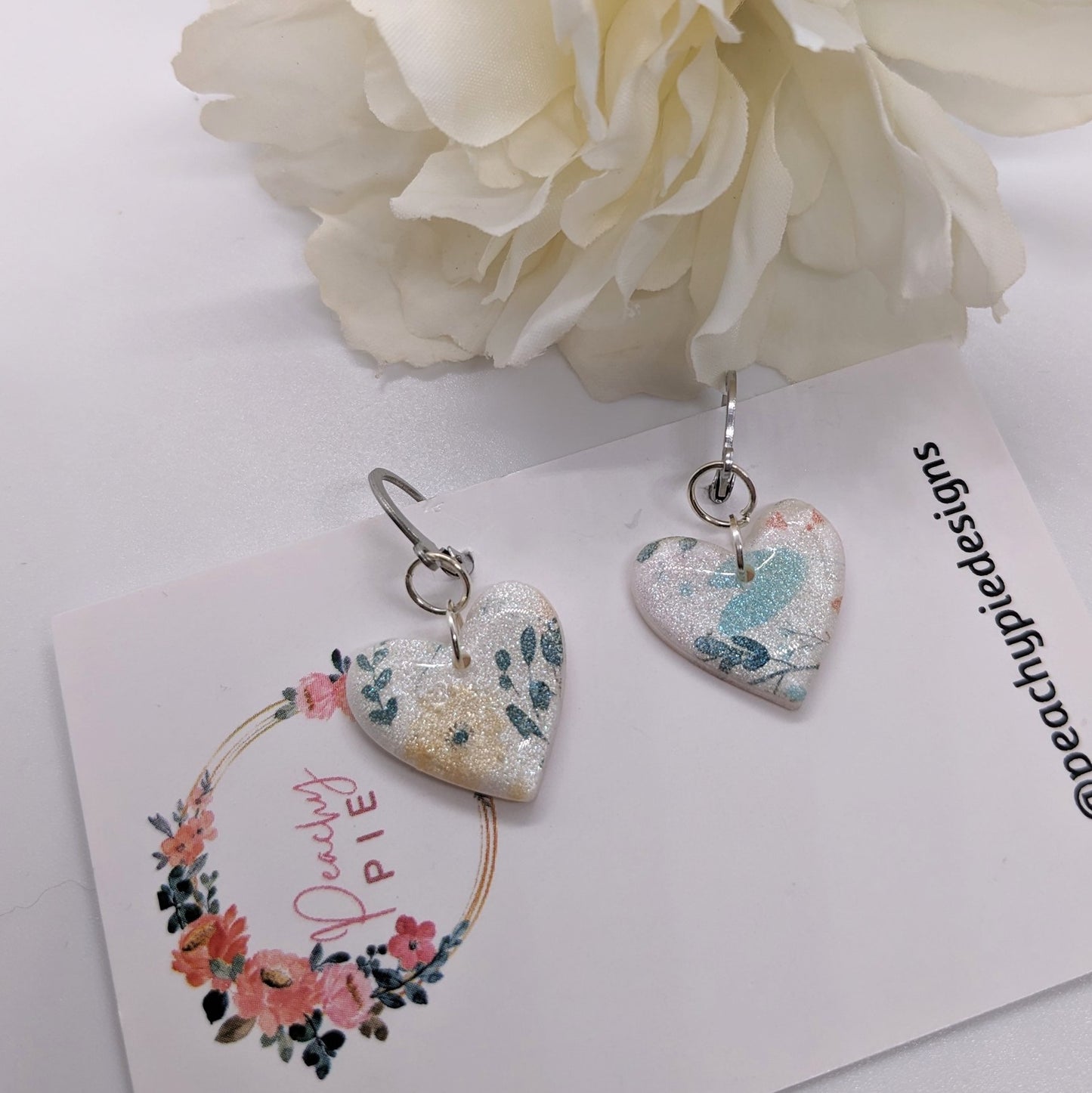 Summer Floral Heart Huggy Earrings