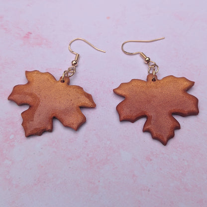 Ombre Maple Leaf Drop Earrings