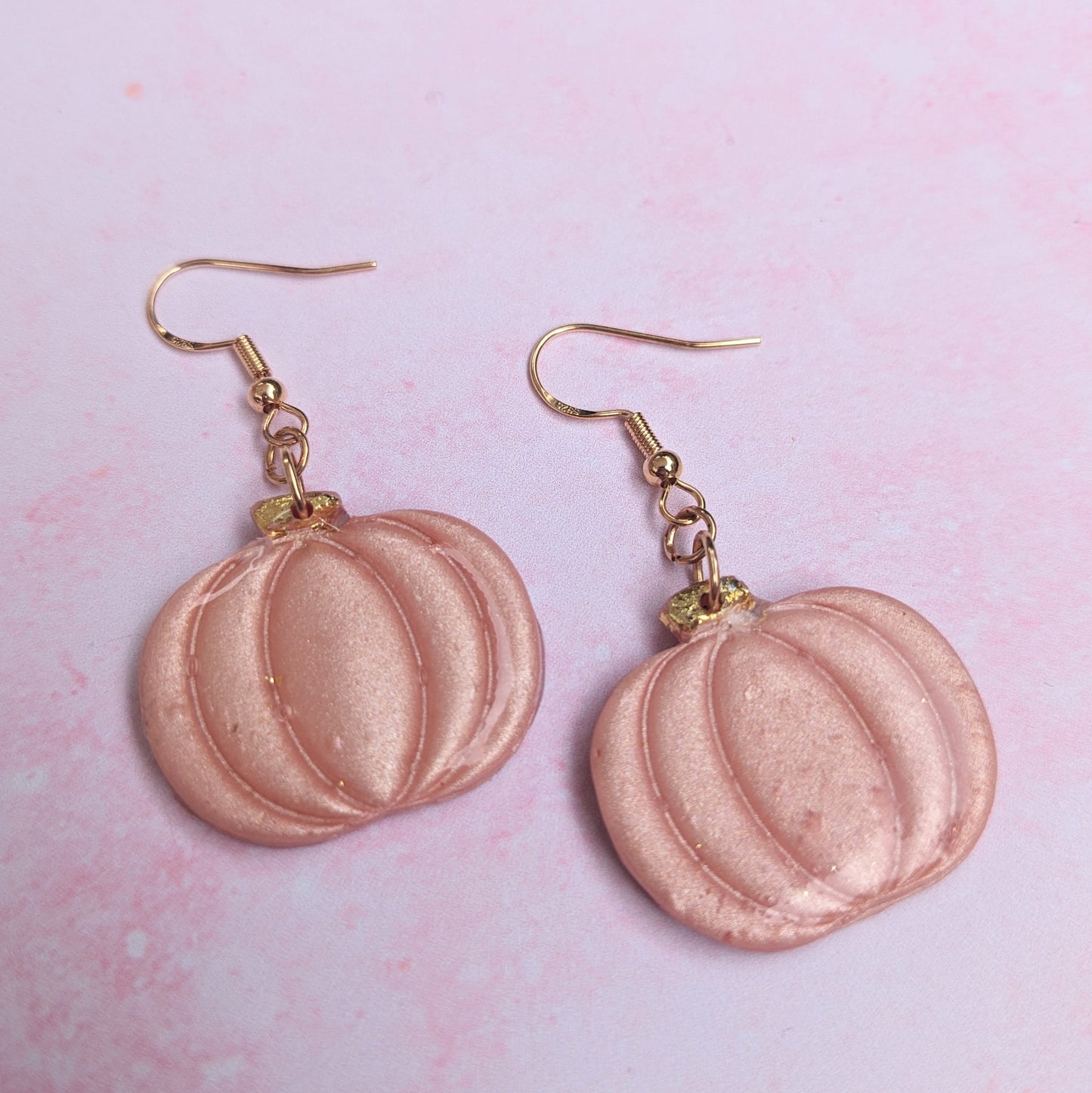 Pink Pumpkin Drop Earrings