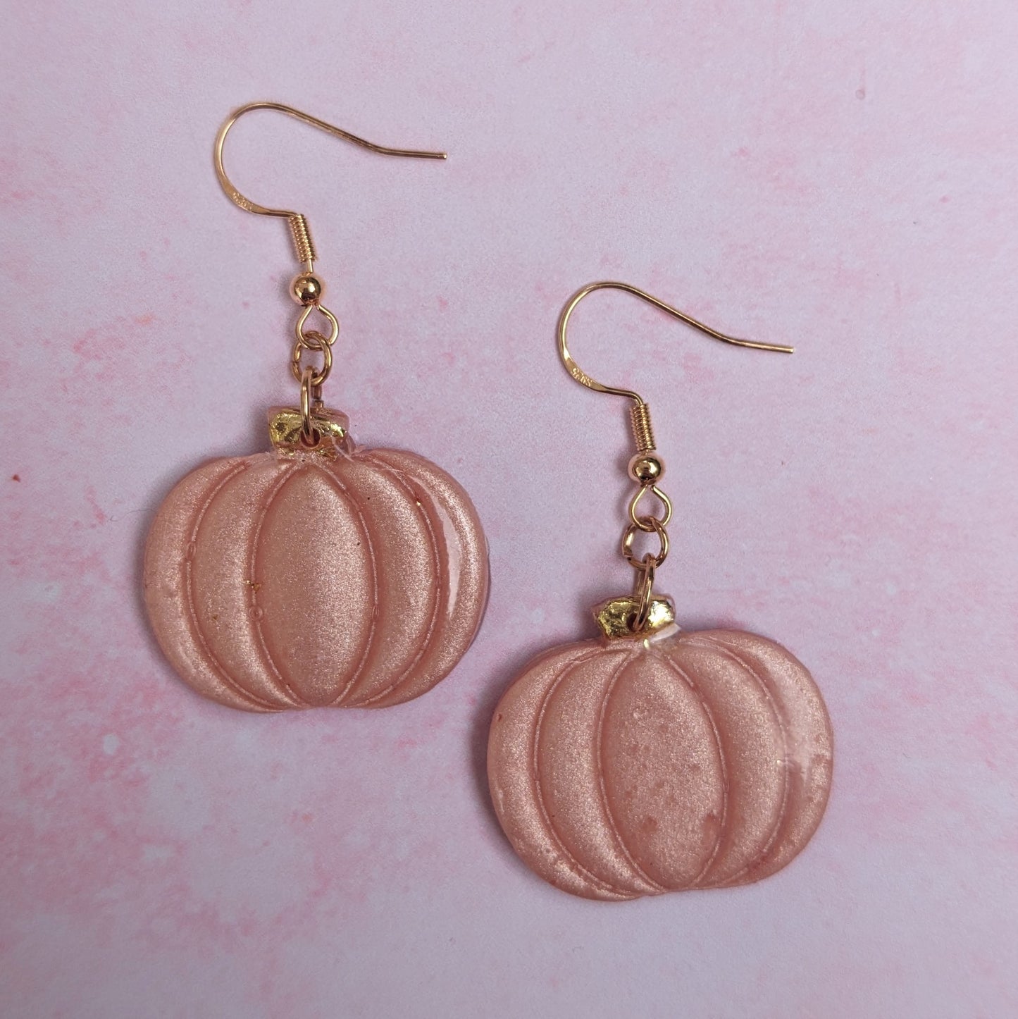 Pink Pumpkin Drop Earrings