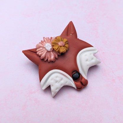 Floral Fox Badge