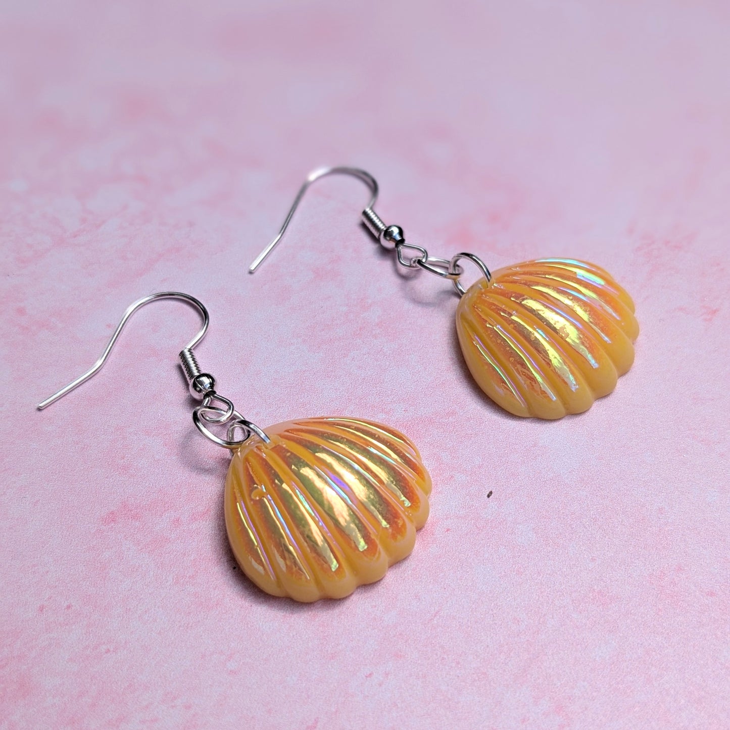 Yellow Shell Drop Earrings