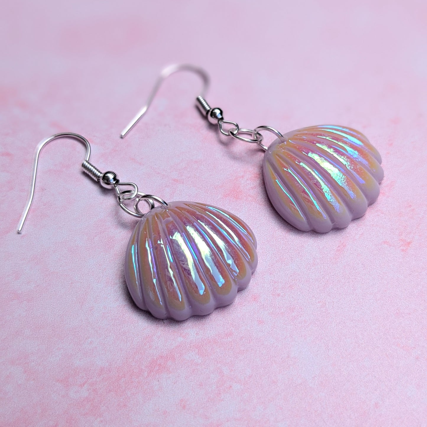 Purple Shell Drop Earrings