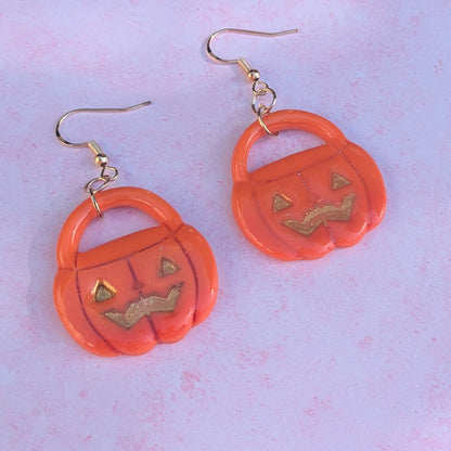 Jack O Lantern Drop Earrings