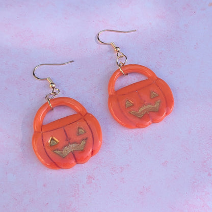 Jack O Lantern Drop Earrings