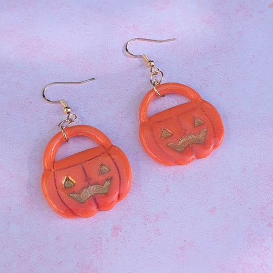 Jack O Lantern Drop Earrings