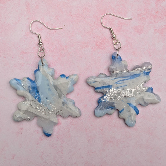 Winter Wonderland Blue  Snowflake Earrings