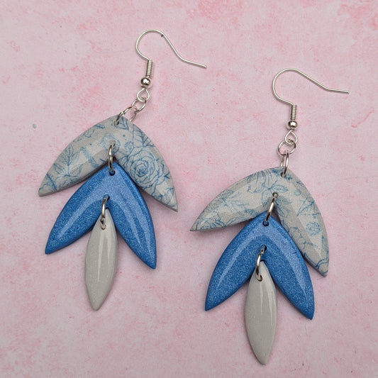 Winter Wonderland Blue Print Earrings