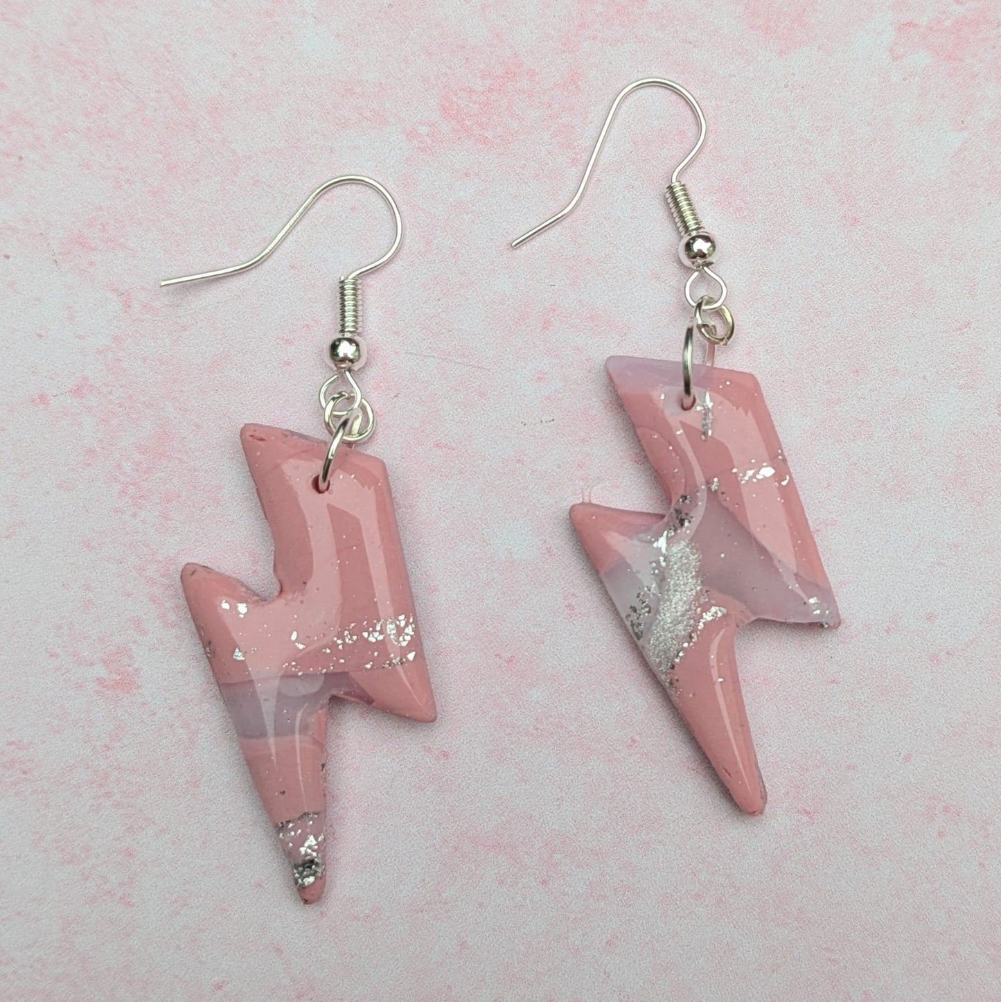 Pink Crystal Effect Lightning Bolts