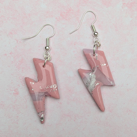 Pink Crystal Effect Lightning Bolts