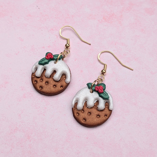 Christmas Pud Drop Earrings