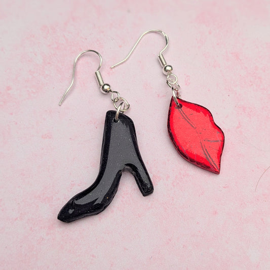 Rocky Horror Inspired Heel and Lips Earrings