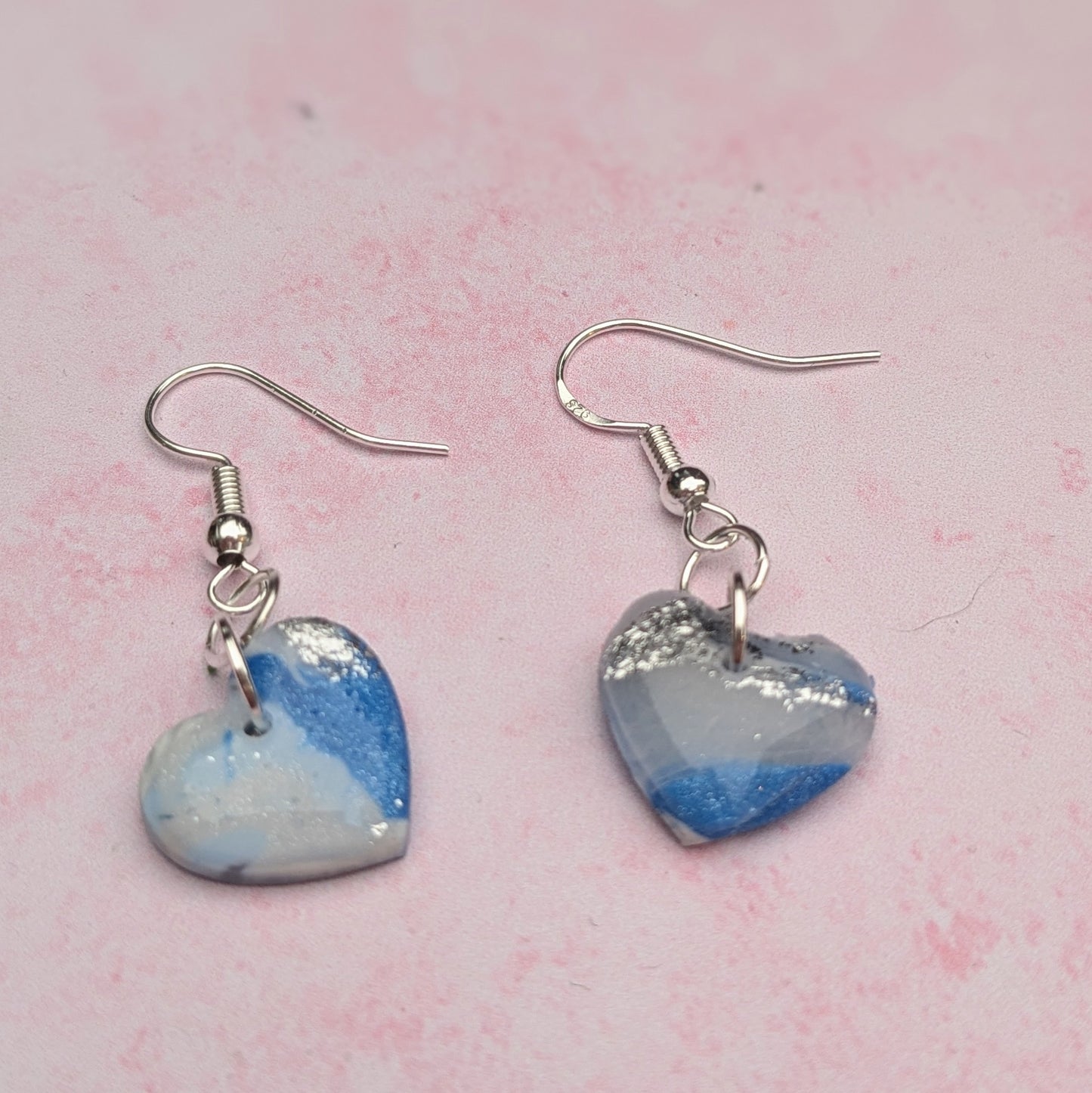 Winter Wonderland Blue Heart Earrings