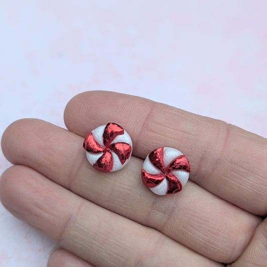 Christmas Pinwheel Stud Earrings