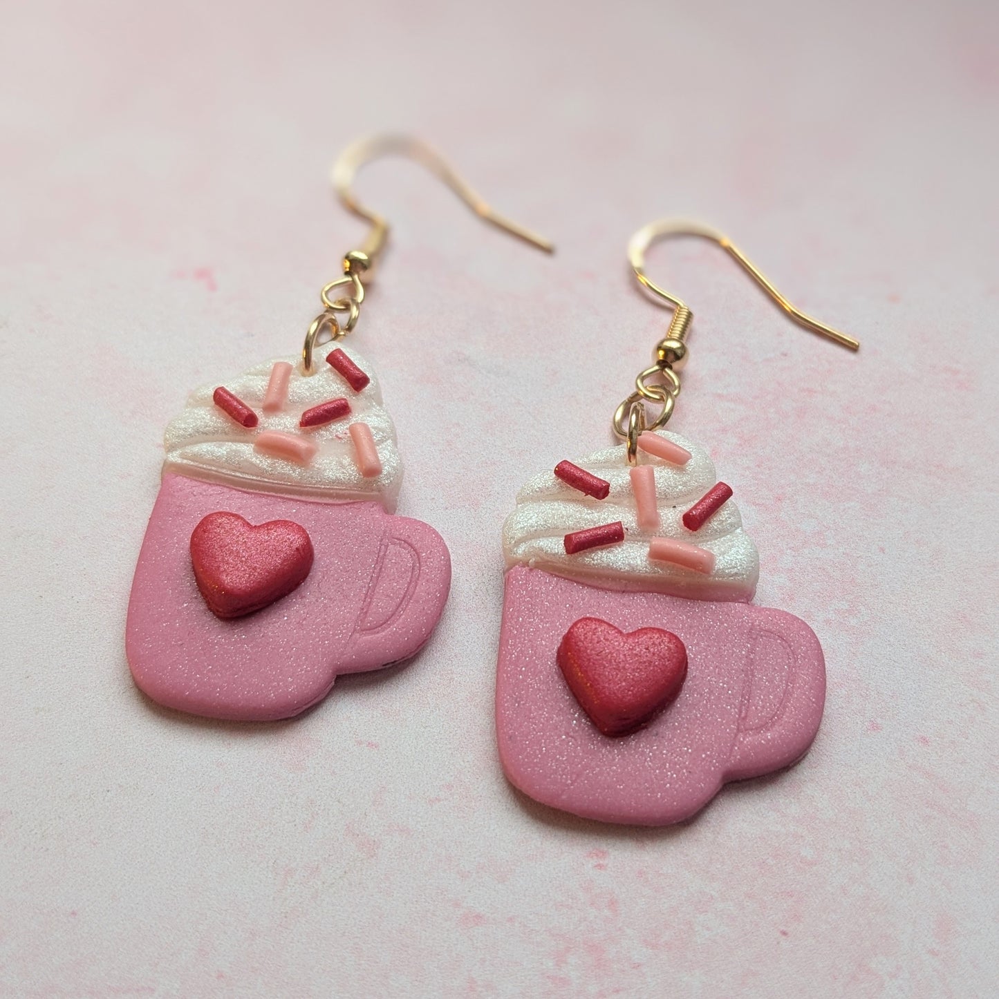 Hot Chocolate Cream and Sprinkles Drop Earrings