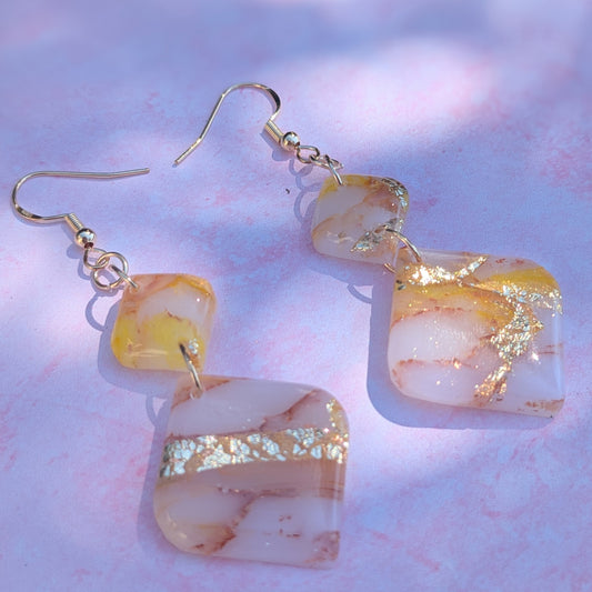 Sunshine Yellow Crystal Double Diamonds
