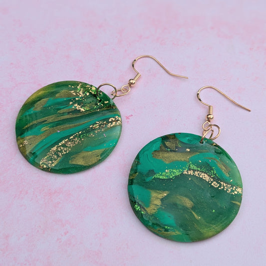 Green Crystal Circle Drops