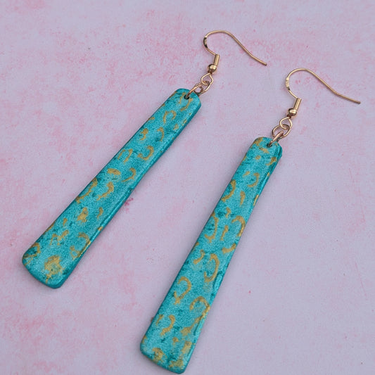 Turquoise & Gold Long Drops