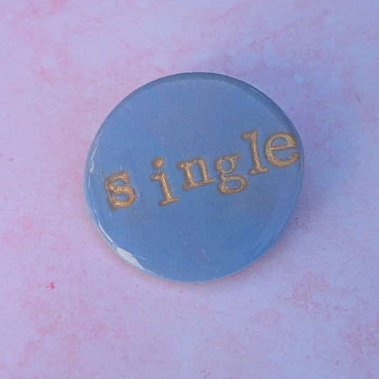 'Single' Print Blue Badge