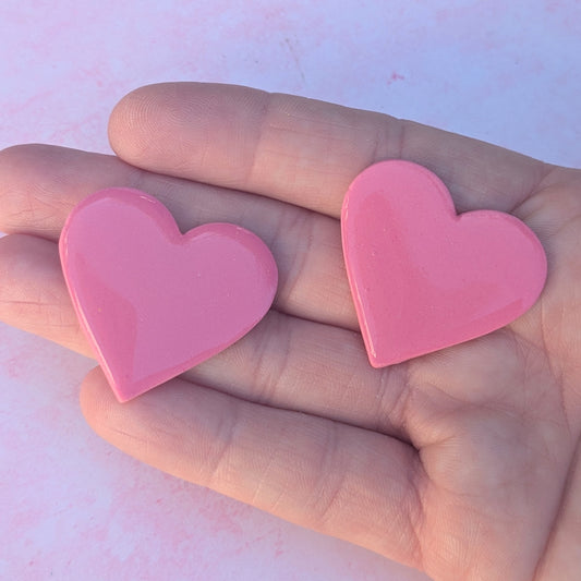 Oversized Heart Studs