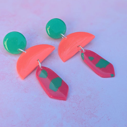 Multicoloured Arch Stud Drops