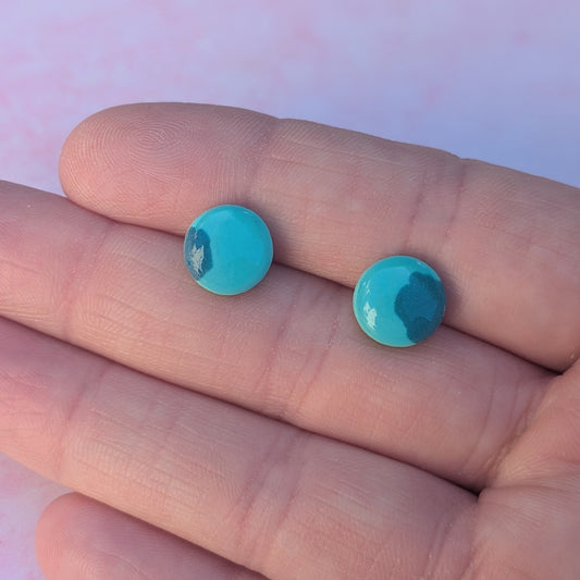 Blue Blue Small Circle Studs