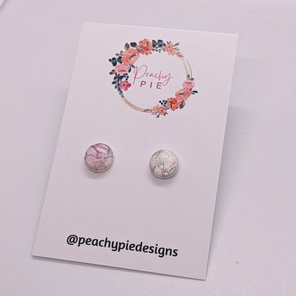 Vintage Floral Small Circle Studs