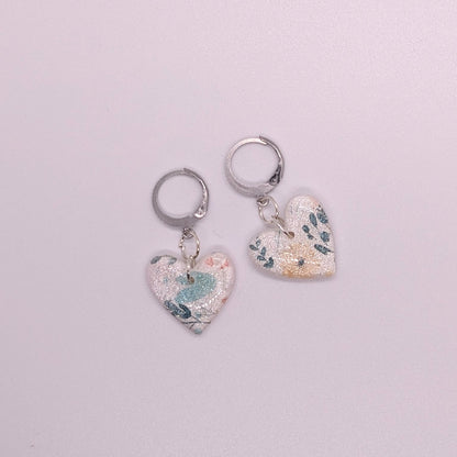 Summer Floral Heart Huggy Earrings