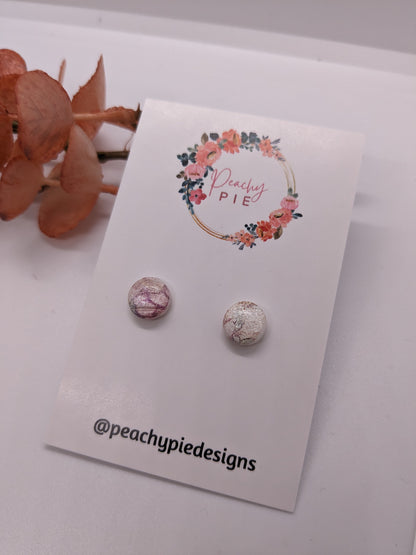 Vintage Floral Small Circle Studs