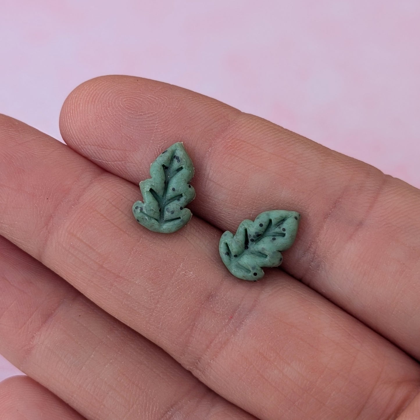 Cute Green Leaf Studs