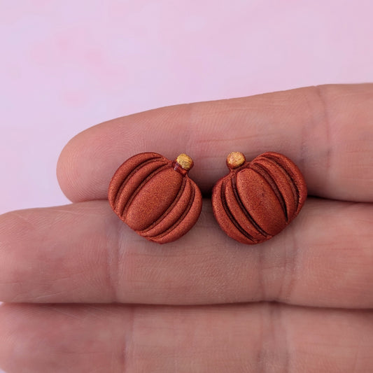 Copper Pumpkin Studs