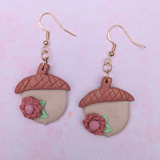 Floral Acorn Drop Earrings