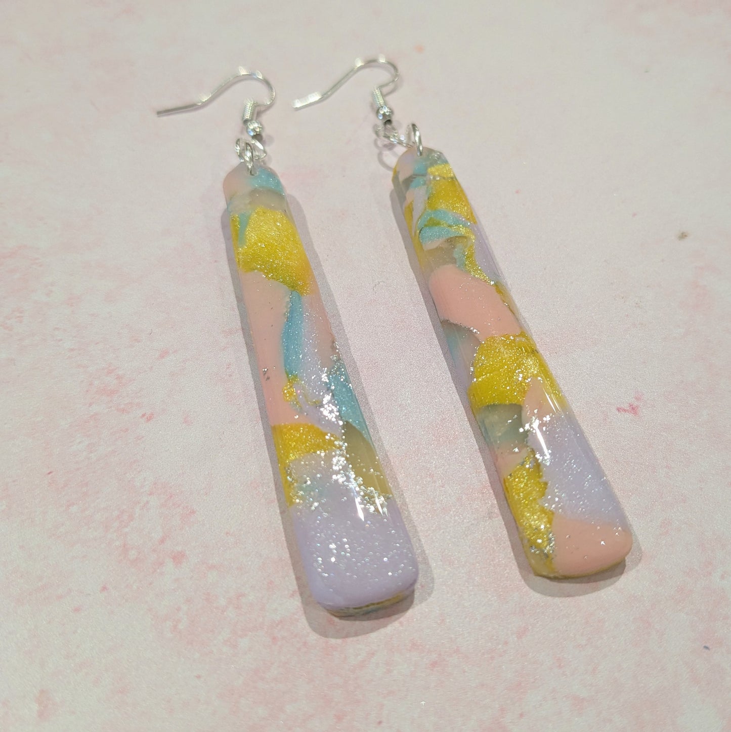 Spring Colour Mix Long Drop Earrings