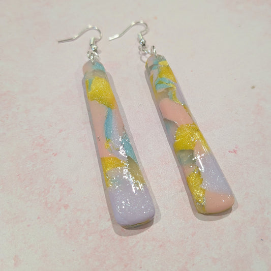 Spring Colour Mix Long Drop Earrings