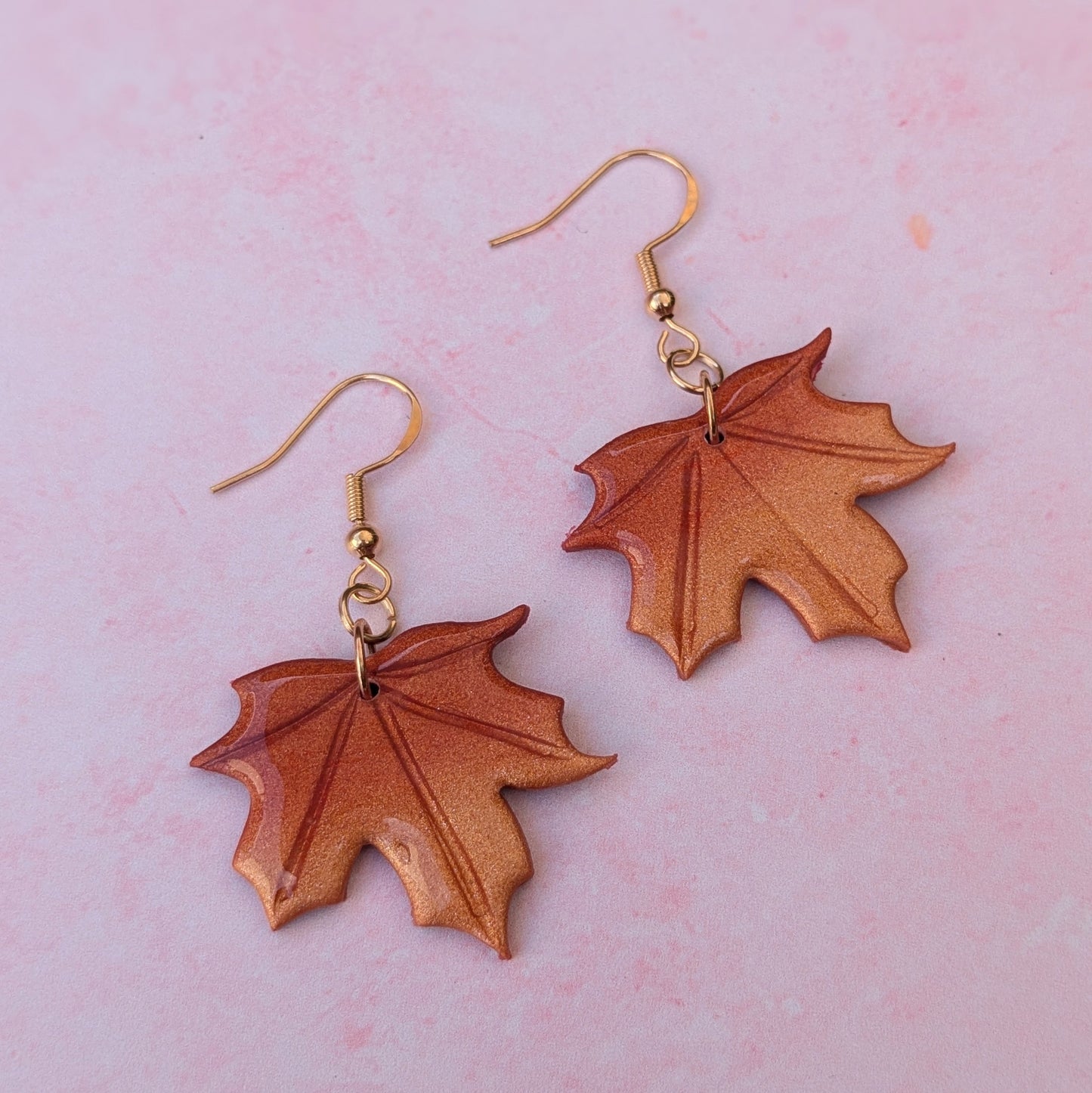 Ombre Maple Leaf Drop Earrings